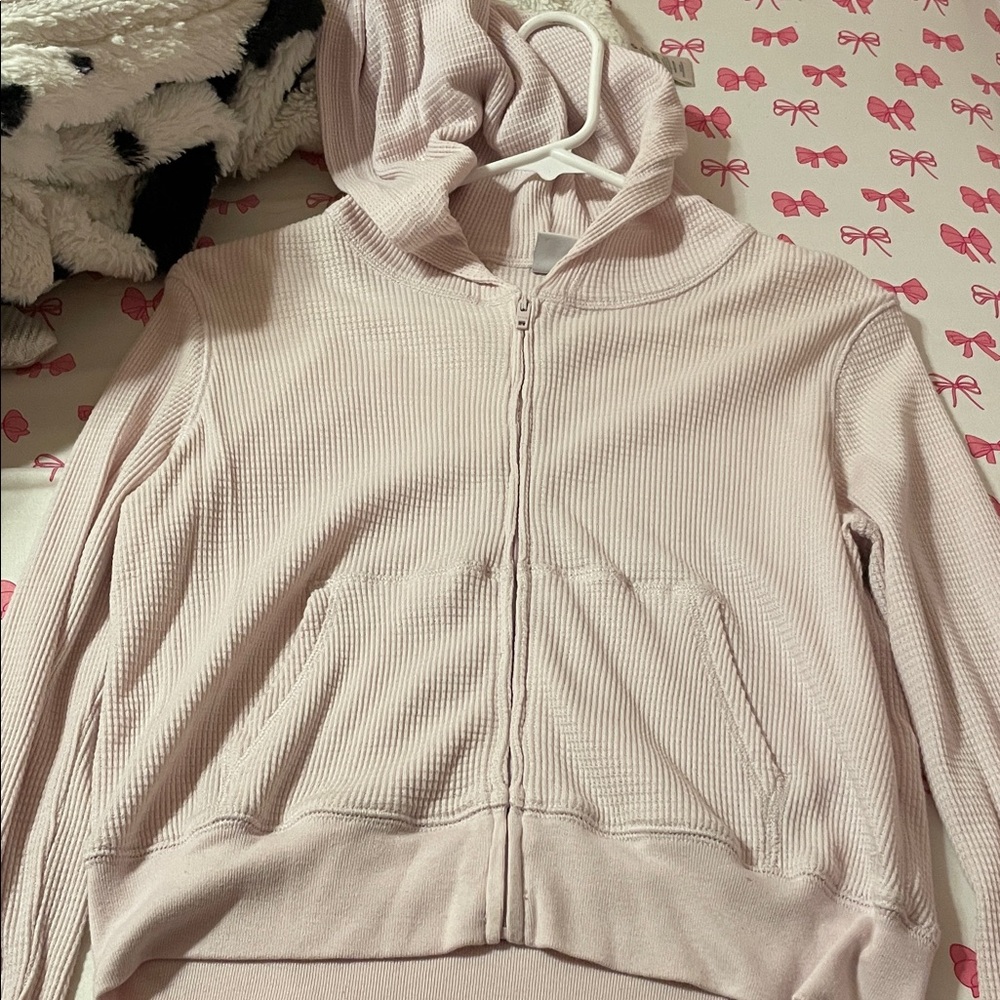 TNA Waffle Knit lilac Zip-Up Hoodie
